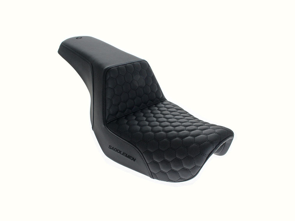 Saddlemen- Step-Up HC Dual Seat With Black Honeycomb Stitch. Fits Dyna 2006-2017
