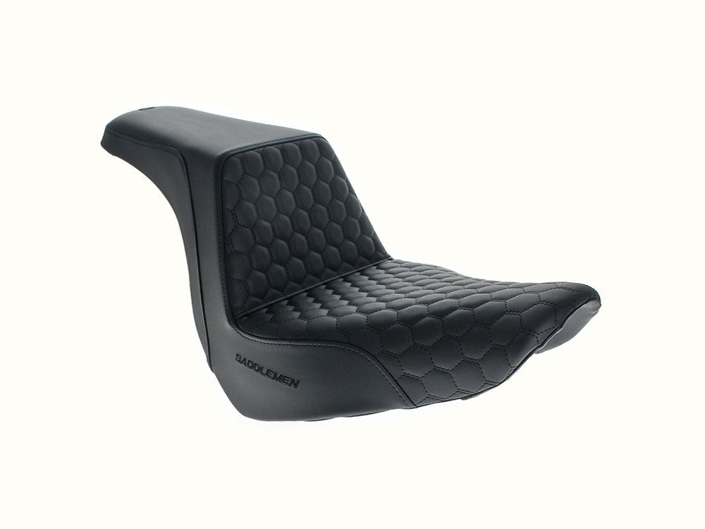 Saddlemen- Step-Up HC Dual Seat With Black Honeycomb Stitch. Fits Softail Street Bob 2018up & Standard 2020up
