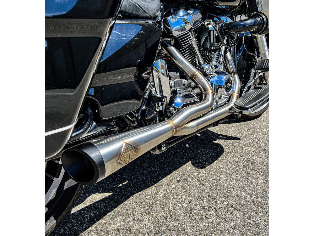 SP Concepts- 2-Into-1 Cutback Exhaust – Stainless Steel With Black End Cap. Fits Touring 1995-2016
