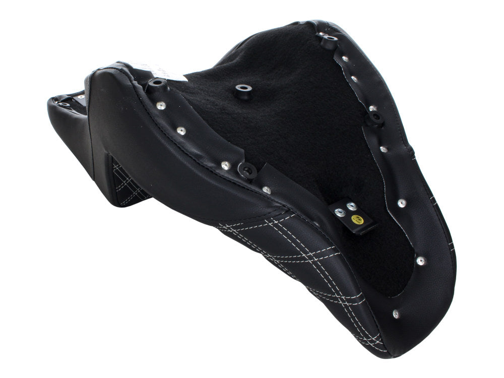 Saddlemen- Step-Up LS Dual Seat With Silver Double Diamond Lattice Stitch. Fits Sport Glide & Low Rider 2018up, Low Rider S 2020up & Low Rider ST 2022up