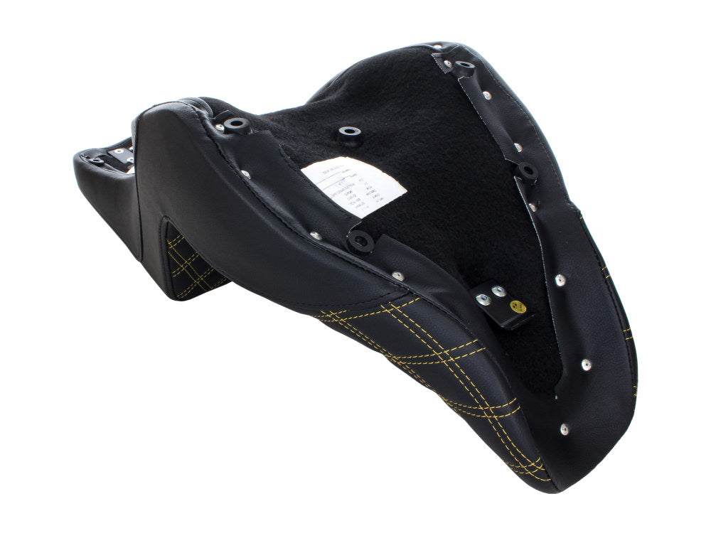 Saddlemen- Step-Up LS Dual Seat With Gold Double Diamond Lattice Stitch. Fits Sport Glide & Low Rider 2018up, Low Rider S 2020up & Low Rider ST 2022up