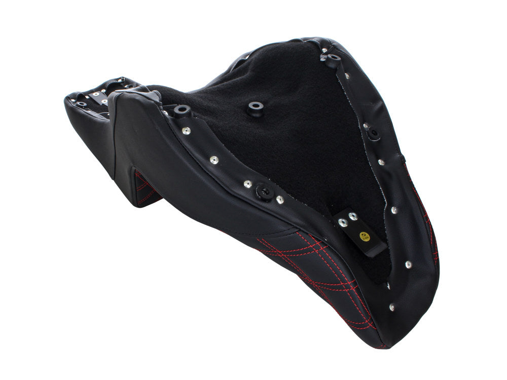 Saddlemen- Step-Up LS Dual Seat With Red Double Diamond Lattice Stitch. Fits Sport Glide & Low Rider 2018up, Low Rider S 2020up & Low Rider ST 2022up