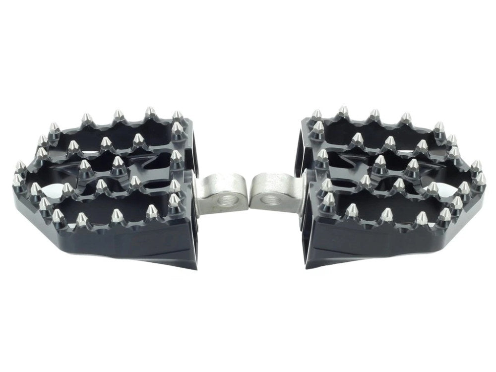 Flo Motorsports- V4 MX Mini Floorboards with HD Male Mount – Black.