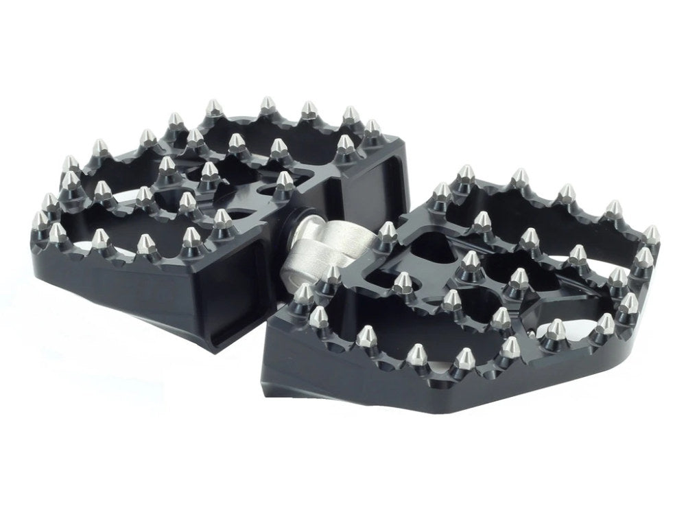 Flo Motorsports- V4 MX Mini Floorboards with HD Male Mount – Black.