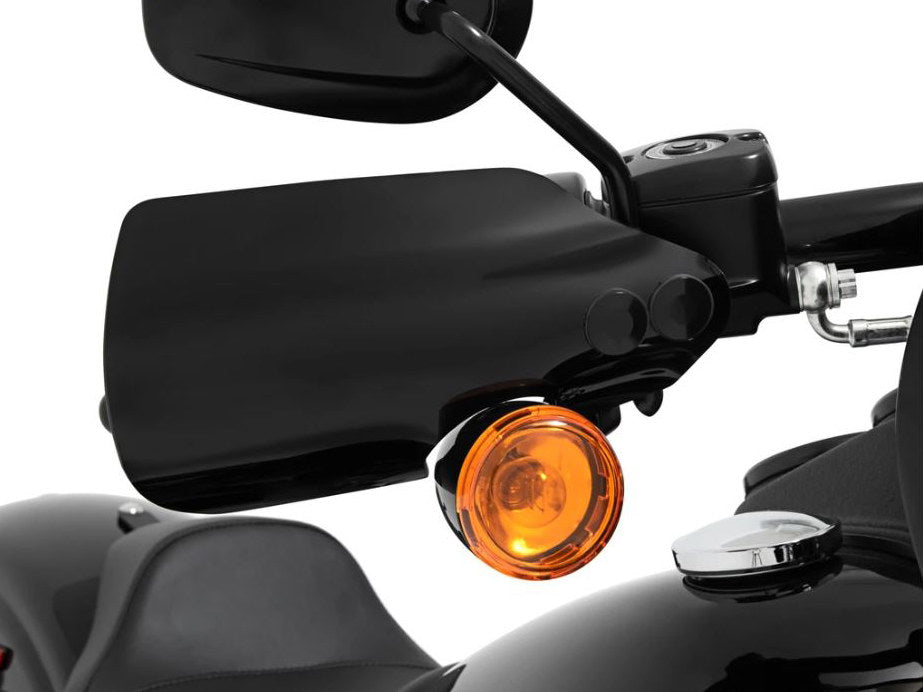 Memphis Shades- Handguards – Black. Fits Most Softail & Dyna 1996-2017 running OEM Front Indicators.