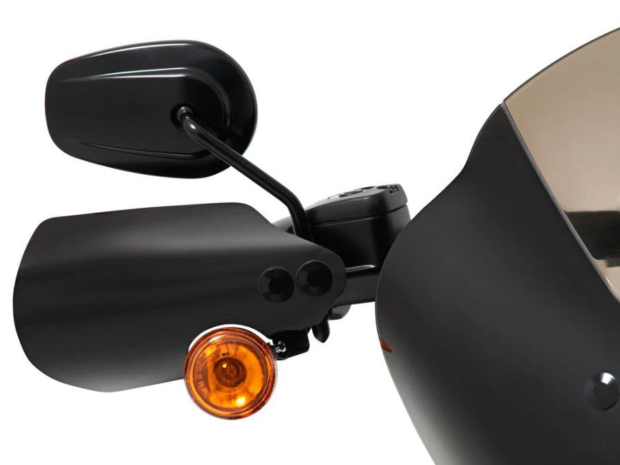 Memphis Shades- Handguards – Black. Fits Most Softail & Dyna 1996-2017 running OEM Front Indicators.