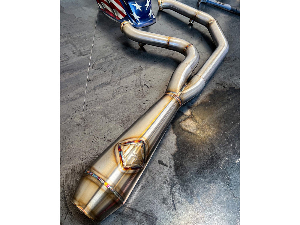 SP Concepts- 2-Into-1 LaneSplitter Exhaust – Stainless Steel. Fits Softail 2018up Non-240 Rear Tyre Models