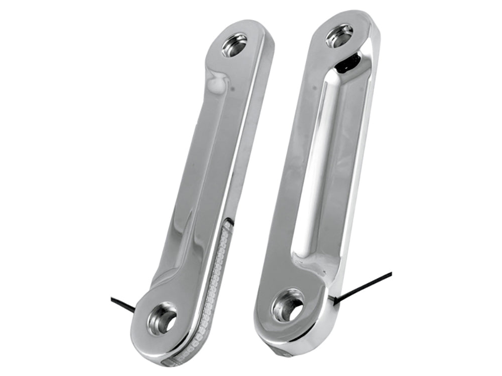 Front Indicator Turn Signal Strips with Clear Lens & Amber LED's - Chrome. Fits Street Glide 2006-2023