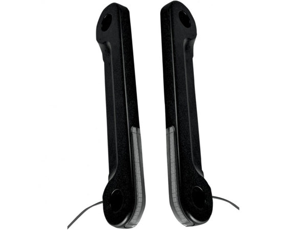Front Turn Signal Indicator Strips with Smoked Lens & Amber LED's - Black. Fits Street Glide 2006-2023