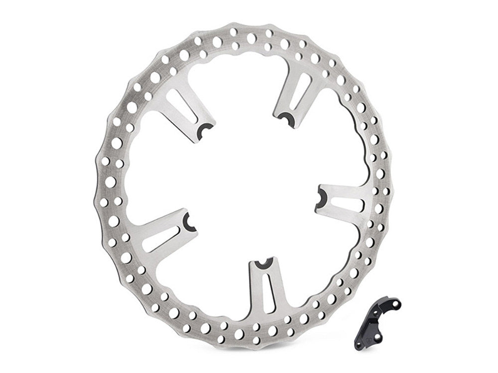 15in. Left Hand Front Jagged Big Brake Disc Rotor. Fits Dyna 2006-2017 With OEM Cast Wheel.