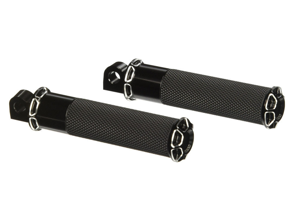 Beveled Fusion Footpegs - Black.