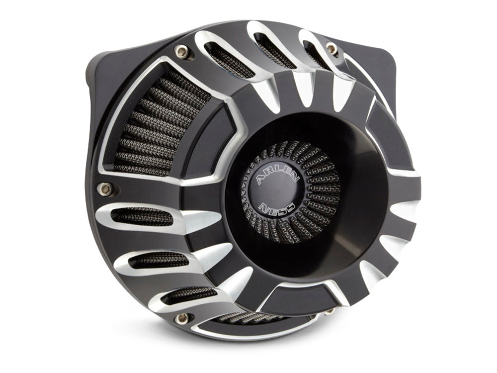 Arlenness-Deep Cut Air Cleaner Kit – Black. Fits Touring 2017-2024 & Softail 2018-2024