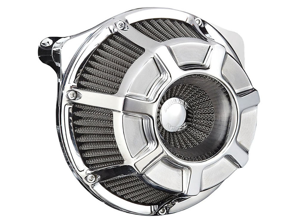 Arlenness- Beveled Air Cleaner Kit – Chrome. Fits Softail 2000-2015, Dyna 1999-2017, Touring 1999-2007 with CV Carb or Cable Operated Delphi EFI