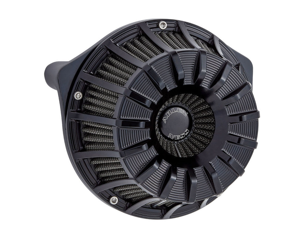 Arlenness-15-Spoke Air Cleaner Kit – Black. Fits Sportster 1988-2021.