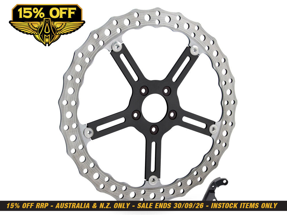 15in. Left Hand Front Jagged Big Brake Disc Rotor. Fits Softail Sport Glide & Low Rider S & ST 2018up.