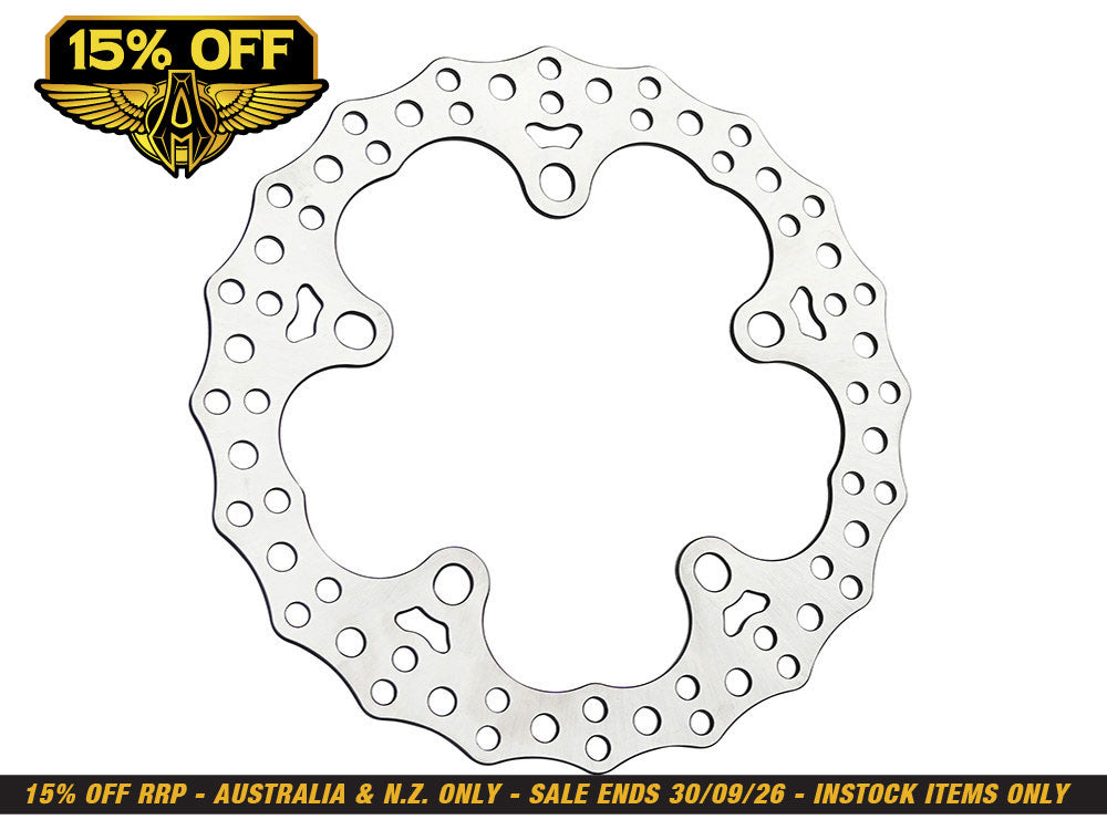 12.6in. Front Jagged Disc Rotor - Stainless Steel. Fits Touring 2024up with OEM Wheel and Spoke Mounted 320mm Rotors.