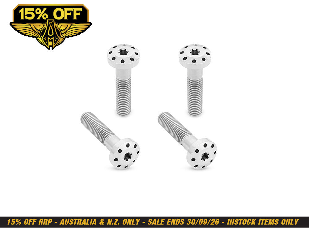 Titanium Holeshot Shock Absorber Bolt Kit - Polished. Fits Touring 1999up