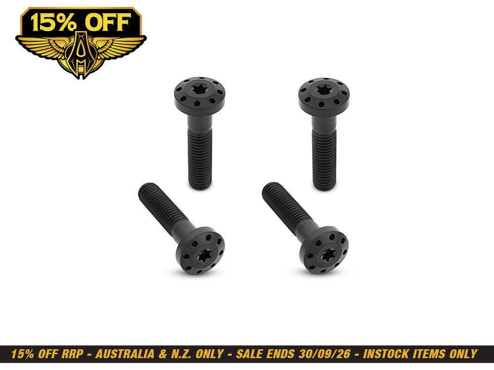 Titanium Holeshot Shock Absorber Bolt Kit - Black. Fits Touring 1999up