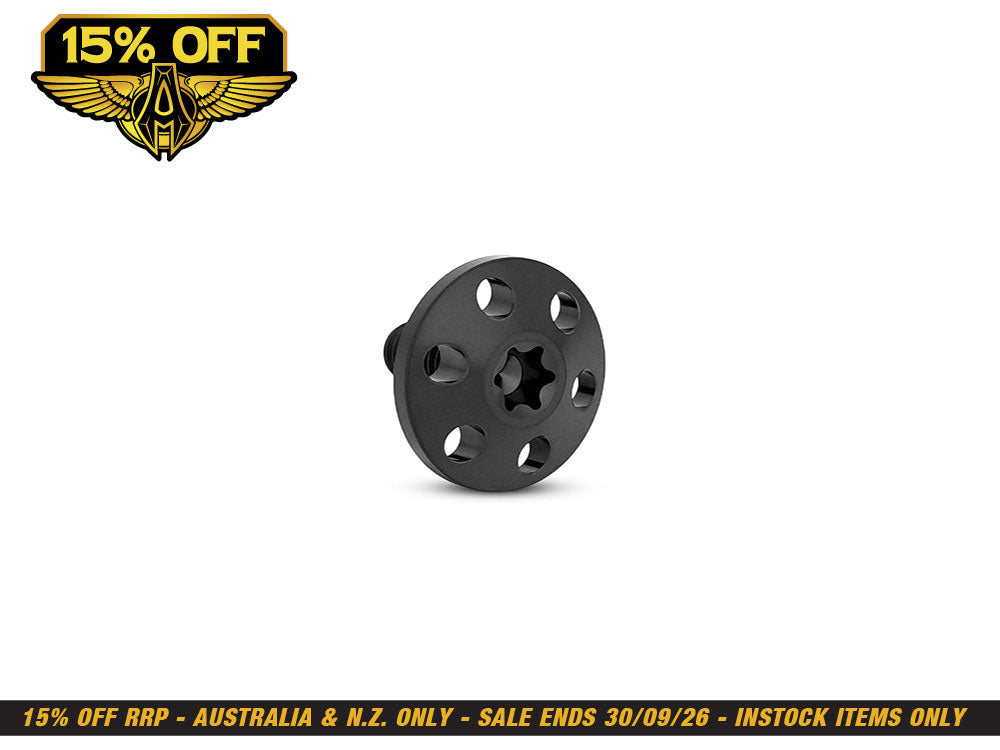 Titanium Holeshot 1/4in.-20 Seat Mount Screw - Black. Fits H-D 1996up