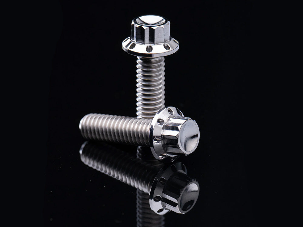 Titanium 12-Point Primary Cover Bolt Kit - Polished. Fits Softail 2007-2017 Non-240 Tyre Models & Touring 2017up