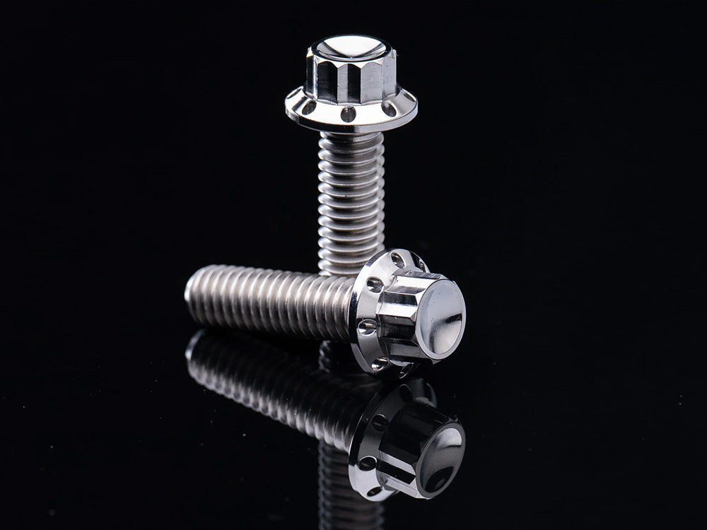 Titanium 12-Point Primary Cover Bolt Kit - Polished. Fits Softail 2018up Non-240 Tyre Models