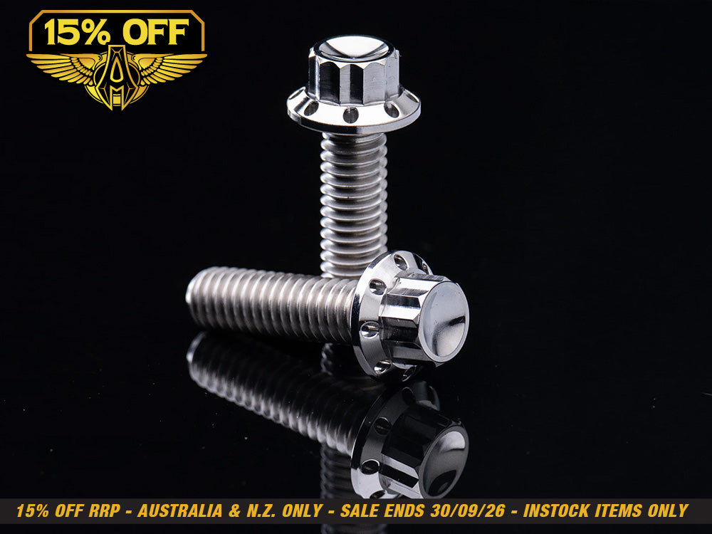 Titanium 12-Point Transmission Top Cover Bolt Kit - Polished. Fits Softail 2007-2024, Most Touring 2007-2024 & Dyna 2006-2017