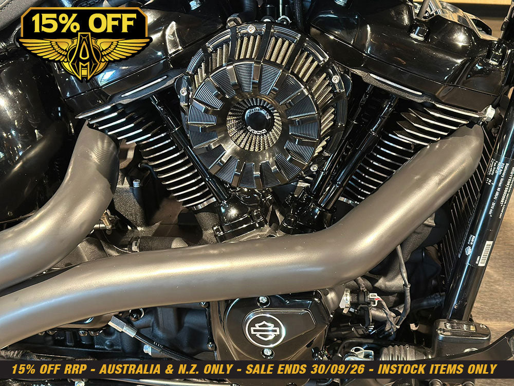 15-Spoke Air Cleaner Kit - Black. Fits CVO Touring 2023up, Street Glide & Road Glide 2024up, Touring 2025up & Softail 2025up