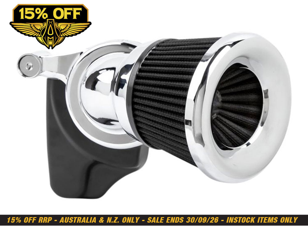 Velocity 65 Degree Air Cleaner Kit - Chrome. Fits Sportster 1991-2021