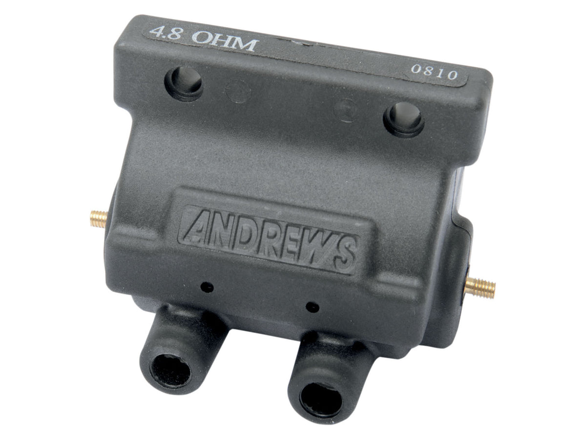 Ignition Coil - Black. Fits Big Twin & Sportster 1965-1998 with Points.