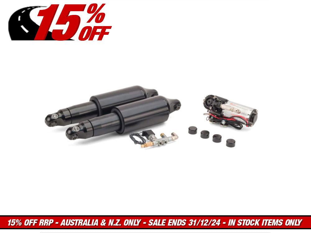 Rear Air Shock Absorbers – Black. Fits Touring 1990-2008.