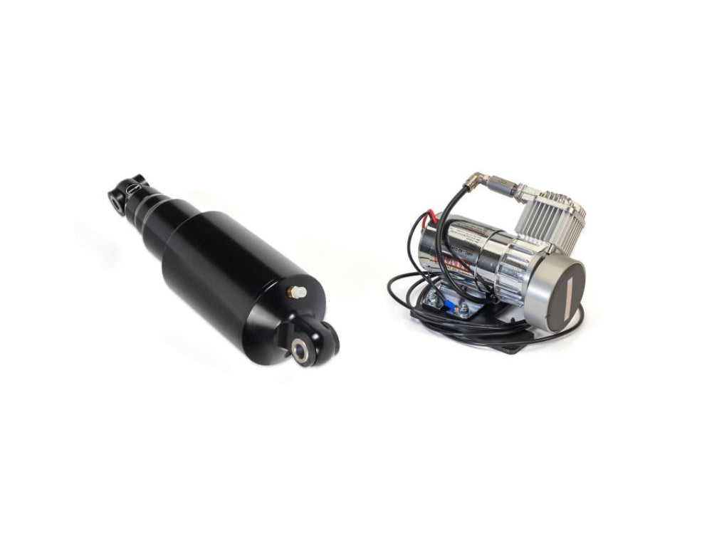 Rear Air Shock Absorbers - Black with Chrome Handlebar Switch. Fits Softail 2018up.