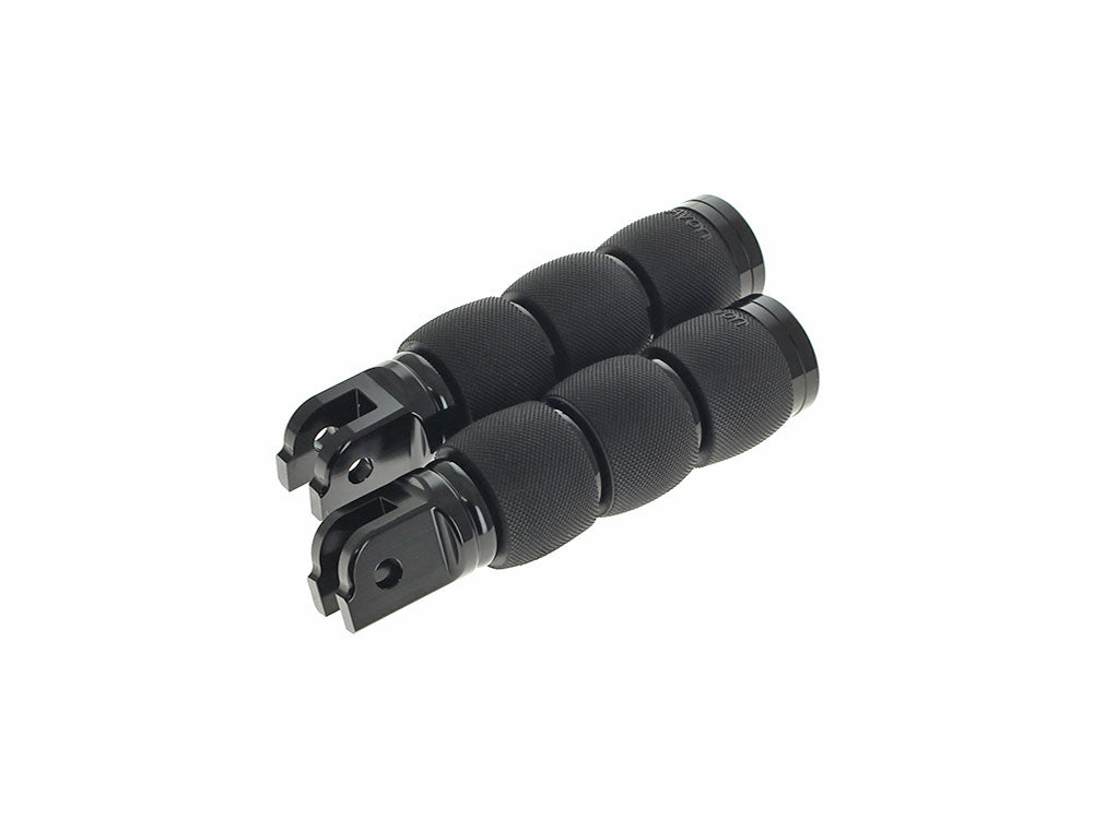 Air Cushion Footpegs - Black. Fits Softail 2018up Front Rider
