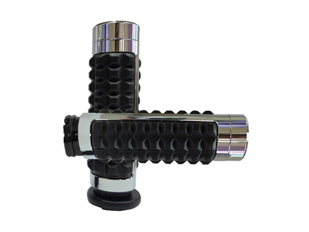 Gen2 Memory Foam Handgrips - Chrome. Fits H-D with Throttle Cable.