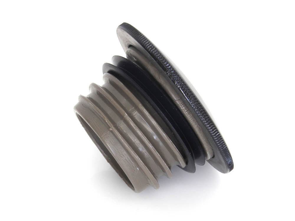 Low Profile Right Hand Vented Screw-In Fuel Cap – Gloss Black. Fits H-D 1996up – Rollies Speed Shop