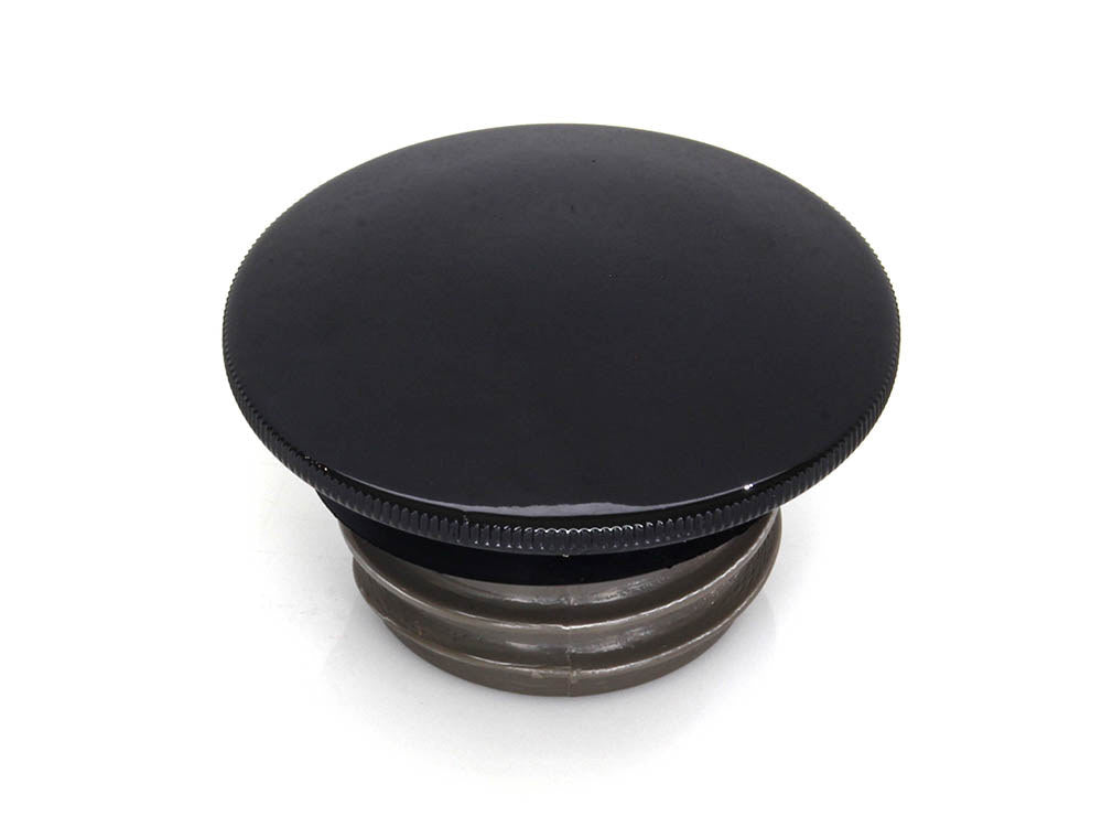 Low Profile Right Hand Vented Screw-In Fuel Cap – Gloss Black. Fits H-D 1996up – Rollies Speed Shop