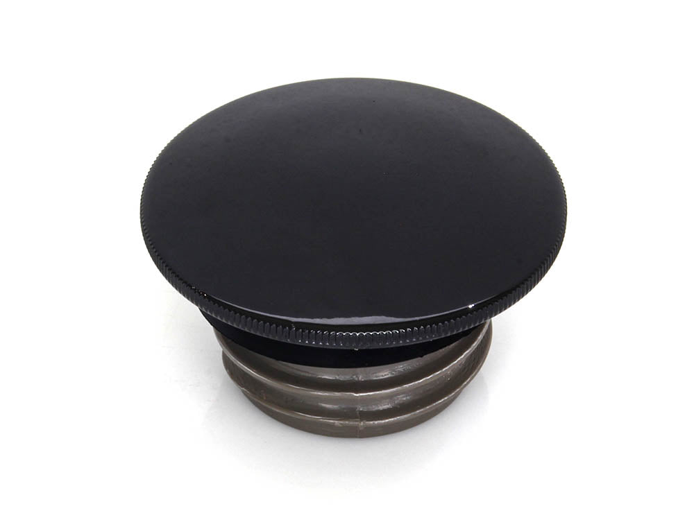 Low Profile Right Hand Vented Screw-In Fuel Cap - Gloss Black. Fits H-D 1996up.