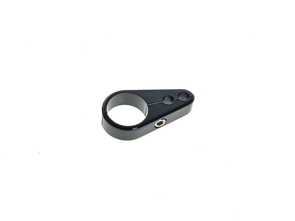 1in. Cable Clamp with 1 x 10mm Clutch Cable or Brake Line Hole - Gloss Black