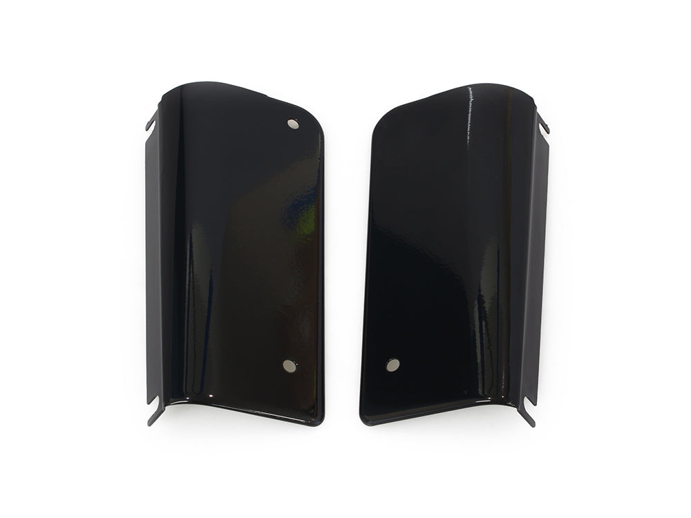 Headlight Tins - Gloss Black. Fits FL Softail 1986-2017.