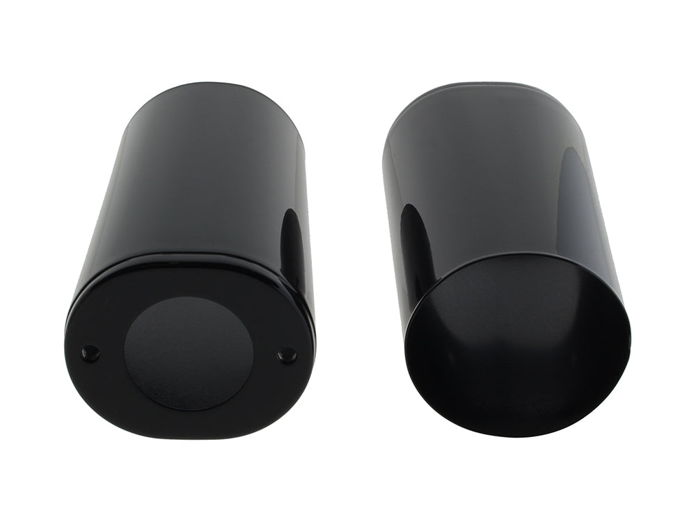 Standard Length Slider Covers - Gloss Black. Fits FL Softail 1986-2017, Touring 1980-2013 & 4Spd FL 1948-1984.