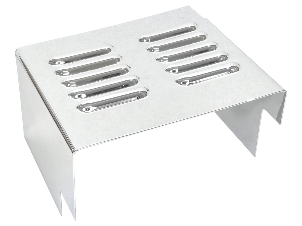 Louvered Battery Side Cover - Chrome. Fits FX 1973-1986 & Sportster 1982-2003.