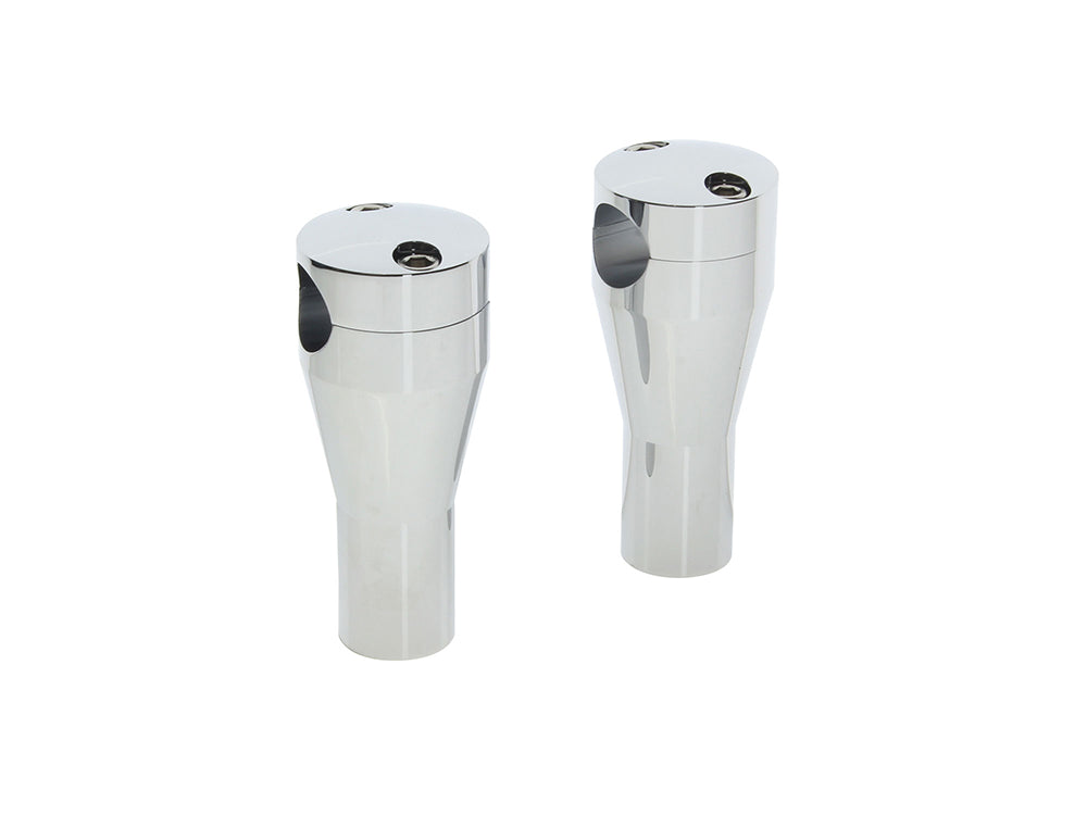 4in. Round Top Risers - Chrome. Fits 1in. Handlebar.