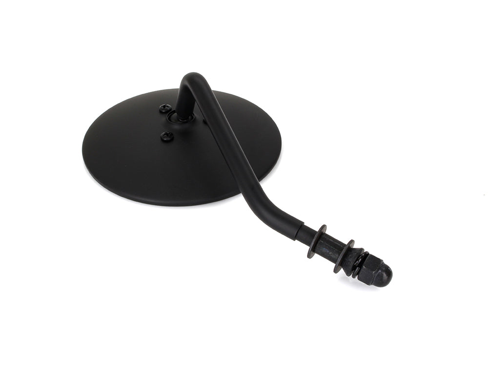 4in. Round Mirror with Short Stem - Black. Fits Left.