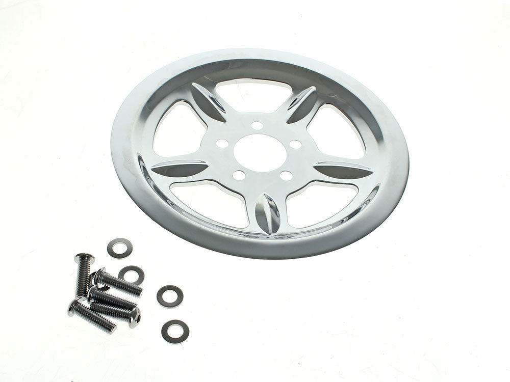 Rear Pulley Cover - Chrome. Fits Sportster 2004-2021 with 68 Tooth Pulley