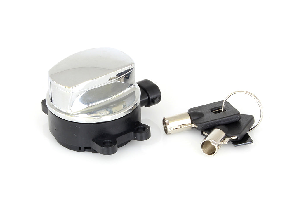Ignition Switch - Chrome. Fits Softail 2011-2017, Road King 2014up & Most Dyna Models 2012-2017.