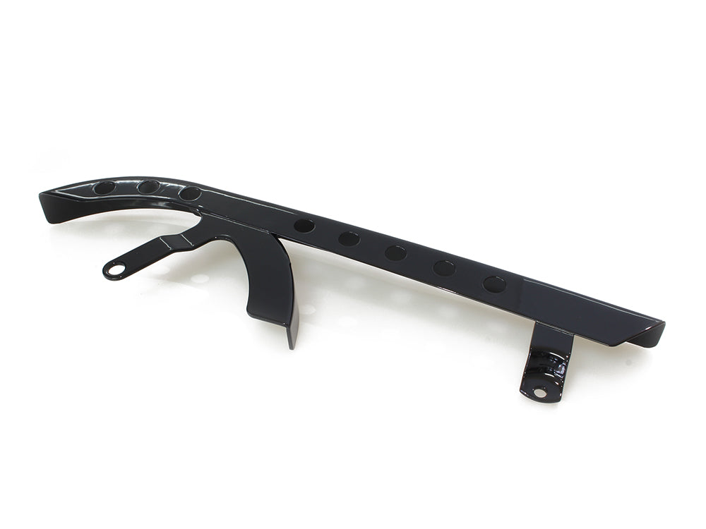Upper Belt Guard with Holes - Gloss Black. Fits Sportster 2004-2021.