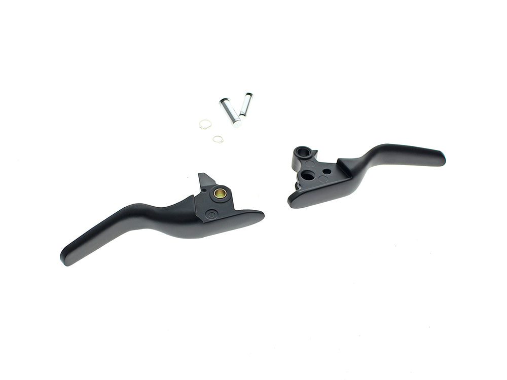 Smooth Shorty Hand Levers - Black. Fits Softail 2015-2024