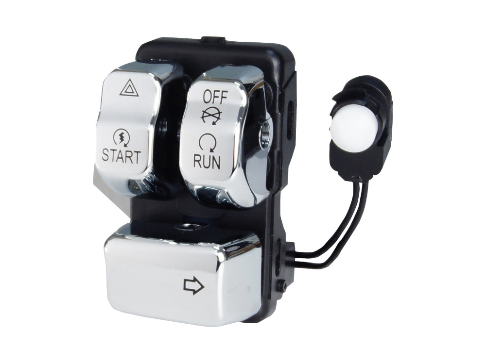 Right Hand CanBus Handlebar Control Module - Chrome Switches. Fits Softail 2012-2017, Dyna 2012-2017 & Sportster 2014-2021