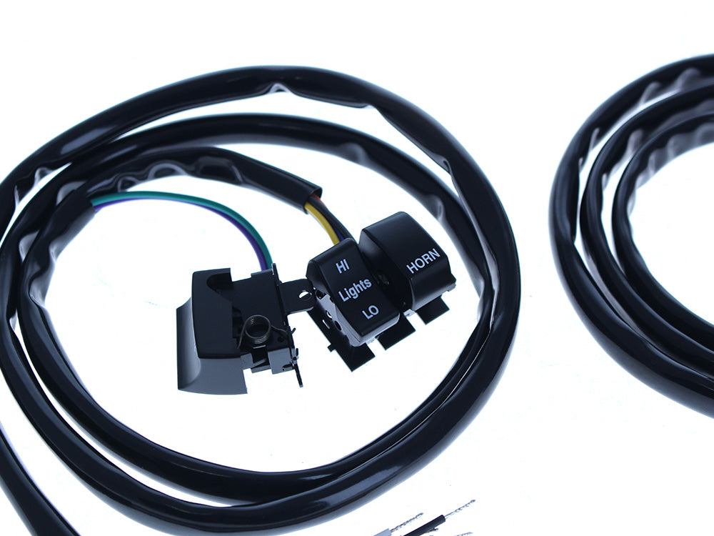 48in. Handlebar Wiring Harness - Black Switches. Fits Big Twin & Sportster 1982-1995