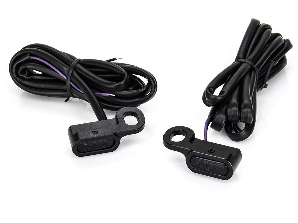 Under Perch Turn Signals - Black. Fits Softail S 2016-2017, V-Rod 2009-2017 & Touring 2009-2020 Models with Hydraulic Clutch.