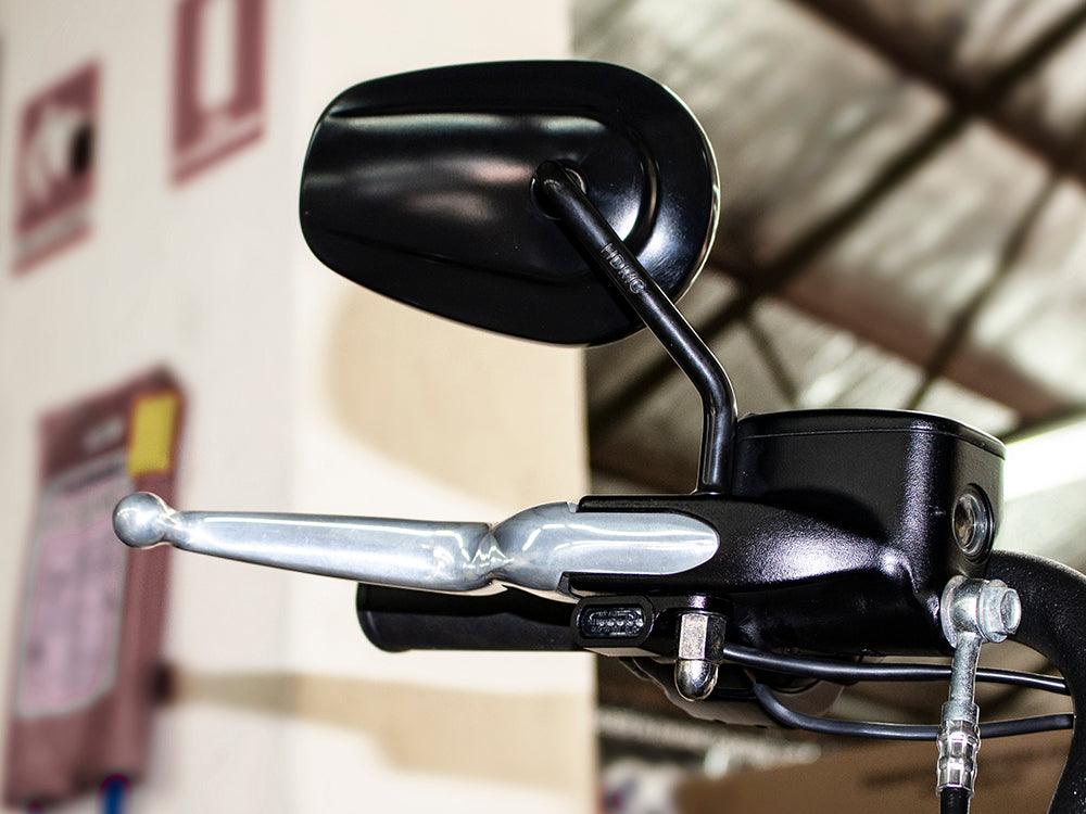 Under Perch Turn Signals - Black. Fits Softail S 2016-2017, V-Rod 2009-2017 & Touring 2009-2020 Models with Hydraulic Clutch.